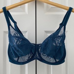 Empreinte Beautiful Turquoise Lace Unlined Bra - 34E Too big for me, like new!